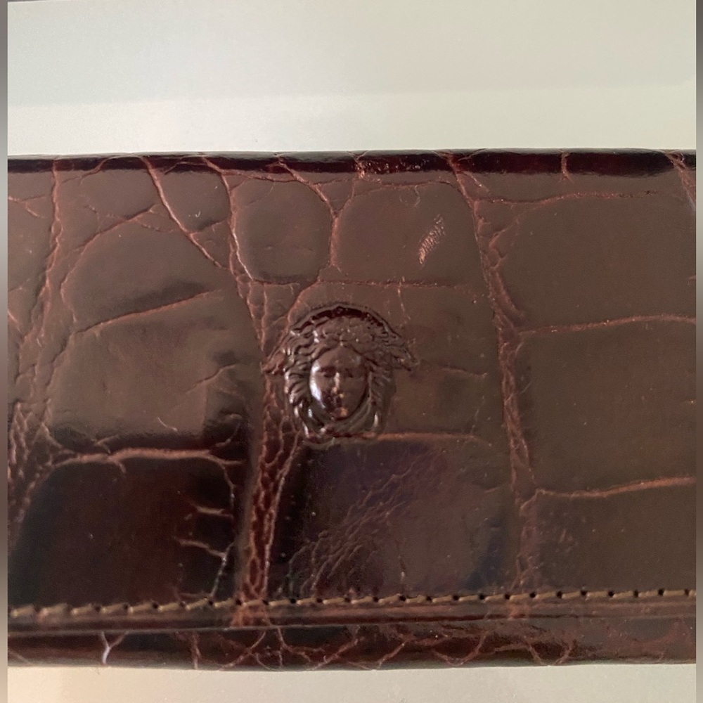 NEW Gianni VERSACE KEYS holder/wallet Leather crocodile imprint ITALY - Picture 2 of 12